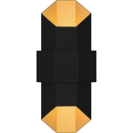 Quoizel Chasm Outdoor Wall Led Light Matte Black Gold CHS8307MBKG